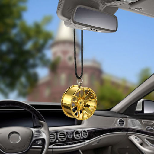 Picture of Car Pendant Automobiles Metal Wheel Hub Hanging Car Ornaments